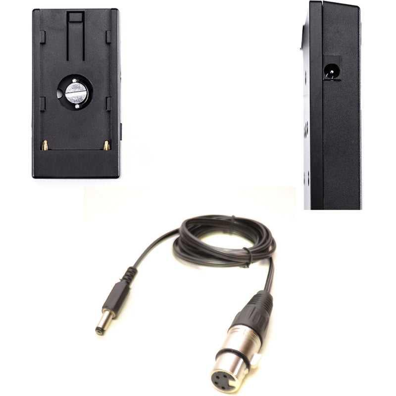 Bescor L-Series Battery Plate Kit with 12V 2.1mm Male Barrel Power Cable