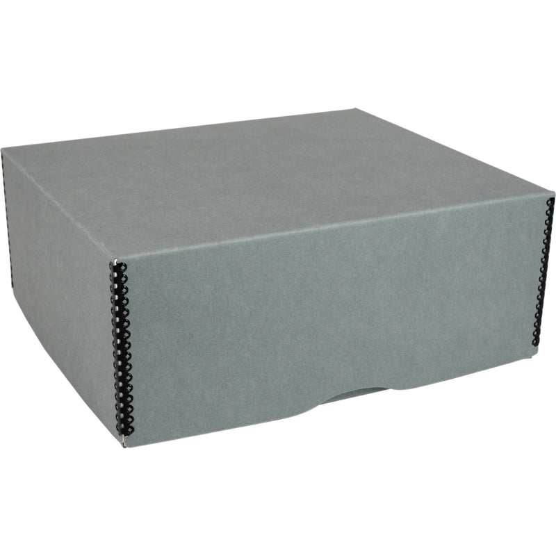 Archival Methods Deep 5" Flat Storage Box with Short Top (Gray, 10.5 x 12.5)