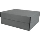 Archival Methods Deep 3" Flat Storage Box with Full Top (Gray, 16.5 x 20.5")