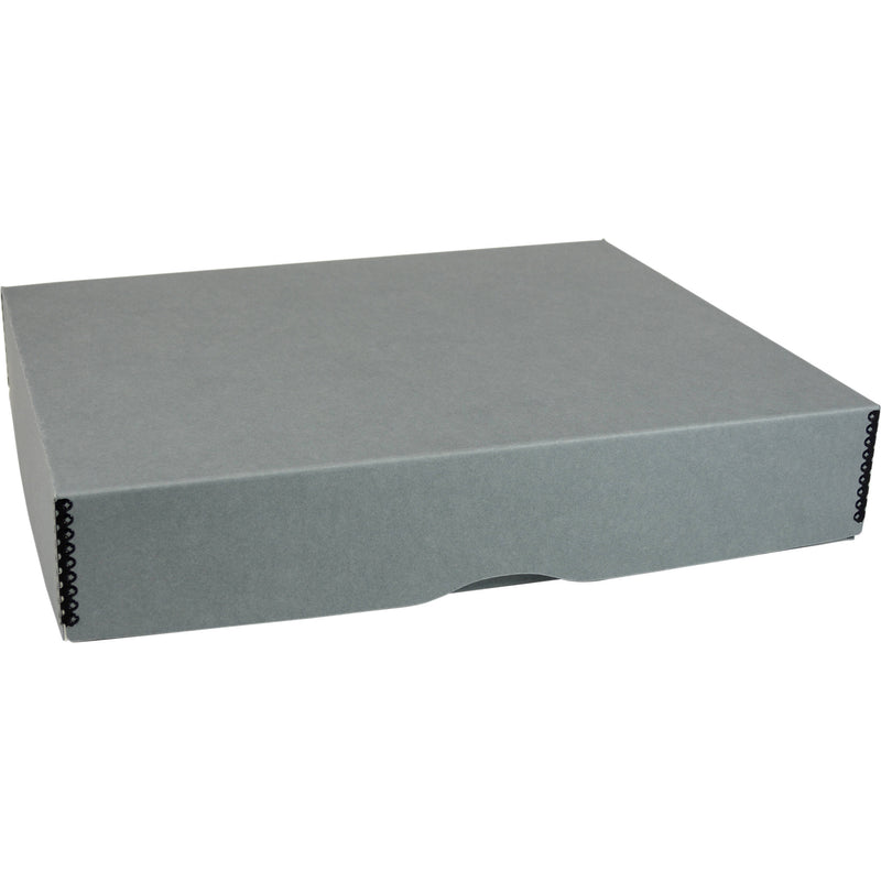 Archival Methods Deep 3" Flat Storage Box with Full Top (Gray, 14.5 x 18.5")