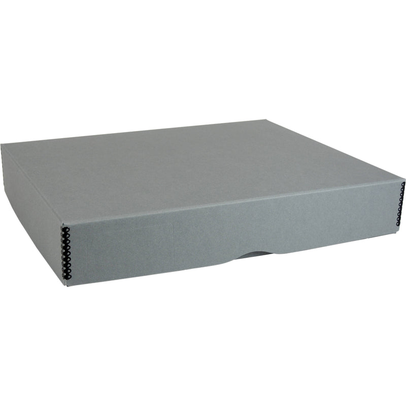 Archival Methods Deep 3" Flat Storage Box with Full Top (Gray, 16.5 x 20.5")