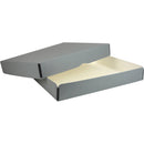 Archival Methods Deep 3" Flat Storage Box with Full Top (Gray, 14.5 x 18.5")