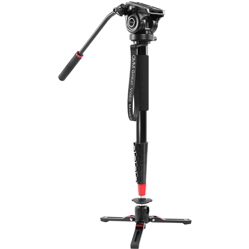 GVM Carbon Fiber 4-Section Monopod with Video Fluid Head