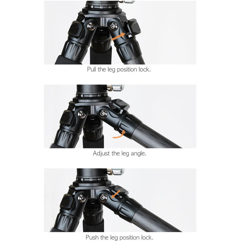 ORANGEMONKIE Tripod130 Premium Carbon Fiber Tripod with Ball Head