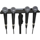 Gator Cases Frameworks Multi Mic Holder Stand-Mount Tray for up to Four Handheld Microphones