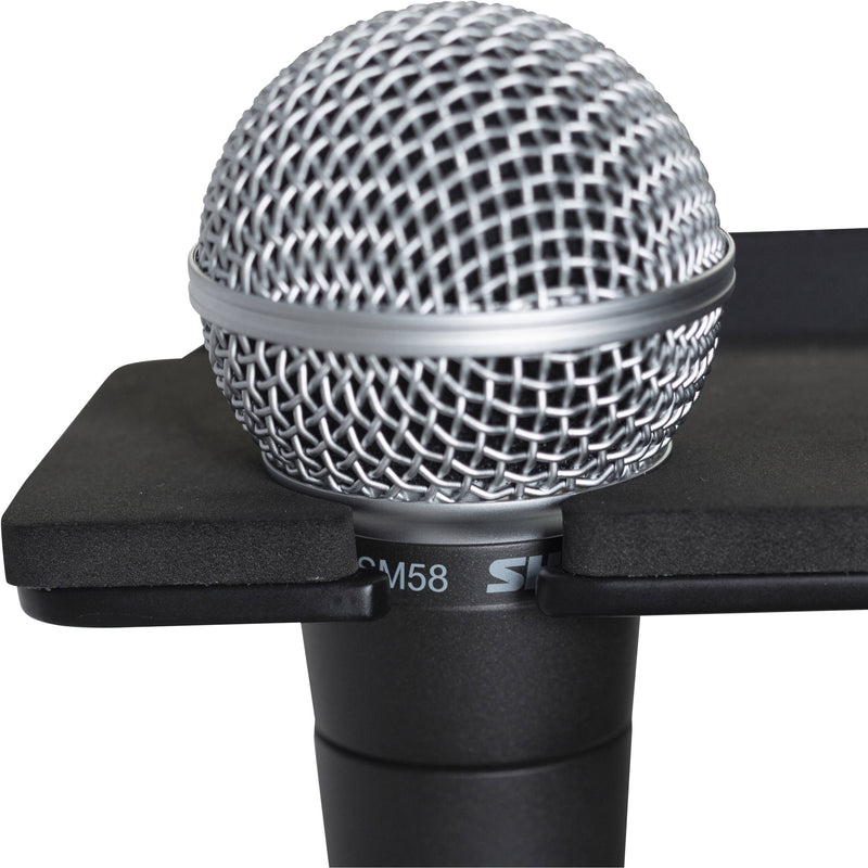 Gator Cases Frameworks Multi Mic Holder Stand-Mount Tray for up to Four Handheld Microphones