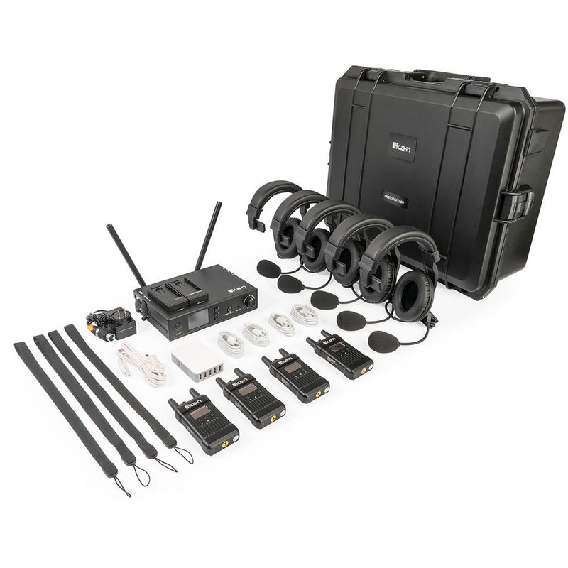 ikan Livecom1000 Wireless Intercom System with Base Station, Beltpacks & Headsets