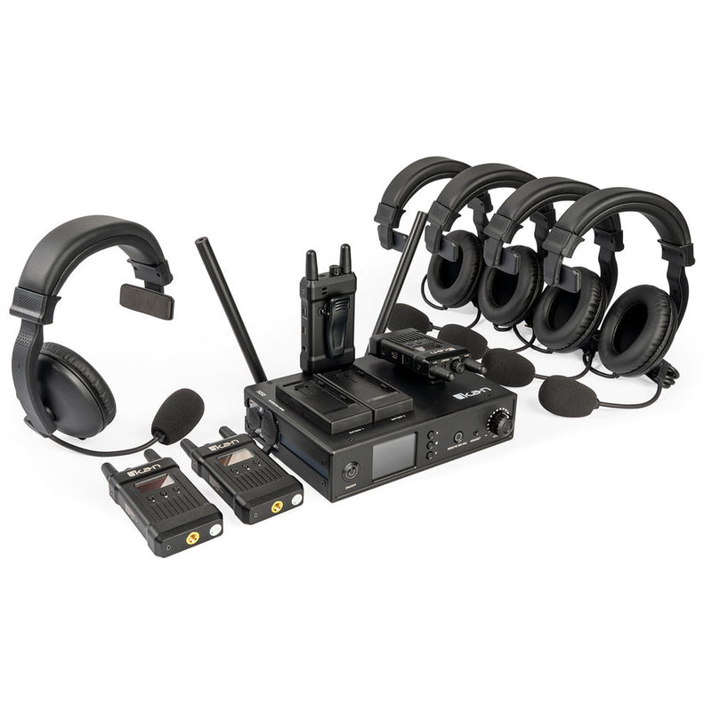 ikan Livecom1000 Wireless Intercom System with Base Station, Beltpacks & Headsets