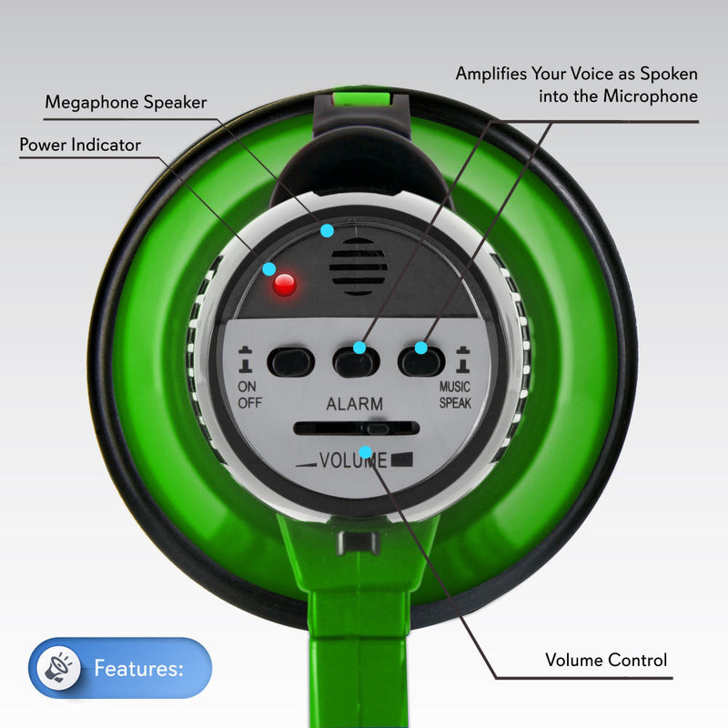 Pyle Pro PMP32GR 30W Megaphone with Siren (Green)