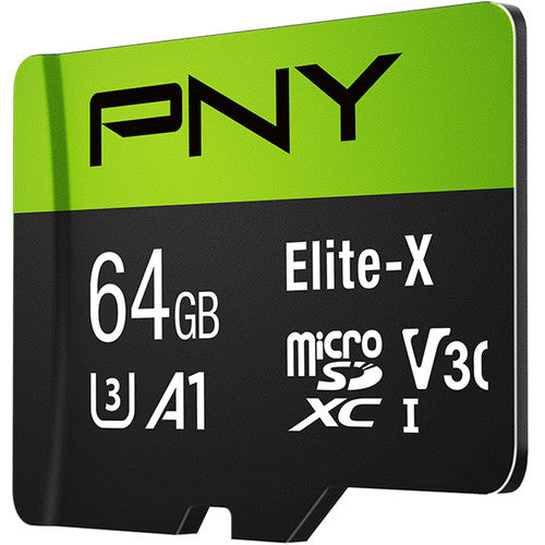 PNY Technologies 64GB Elite-X UHS-I microSDXC Memory Card