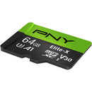 PNY Technologies 64GB Elite-X UHS-I microSDXC Memory Card