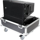 ProX Universal Line Array Speaker Flight Case with Wheels for Two Speakers (Silver on Black)