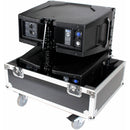 ProX Universal Line Array Speaker Flight Case with Wheels for Two Speakers (Silver on Black)