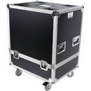 ProX Universal Line Array Speaker Flight Case with Wheels for Two Speakers (Silver on Black)