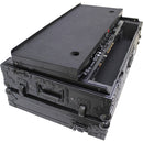 ProX LED Flight Case with 1 RU Rackspace and Wheels for Pioneer DJ DDJ-1000 (Black on Black)