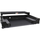 ProX LED Flight Case with 1 RU Rackspace and Wheels for Pioneer DJ DDJ-1000 (Black on Black)