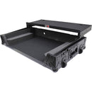 ProX LED Flight Case with 1 RU Rackspace and Wheels for Pioneer DJ DDJ-1000 (Black on Black)