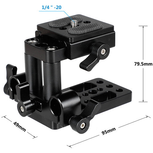 CAMVATE Tripod Baseplate with Quick Release Plate & 15mm LWS Rod Mount