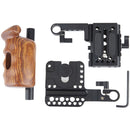 Niceyrig Half Cage with Wood Handgrip for Blackmagic Pocket Cinema Camera 6K/4K