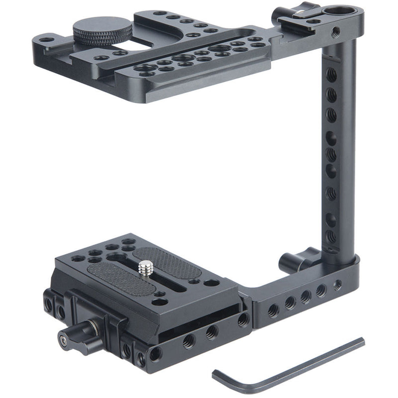 Niceyrig Half Cage with Wood Handgrip for Blackmagic Pocket Cinema Camera 6K/4K