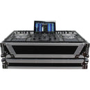 ProX XS-PRIME4 W Flight Case with 1 RU Rackspace and Wheels for Denon DJ Prime 4 (Silver on Black)