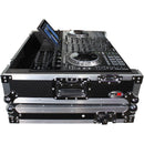 ProX XS-PRIME4 W Flight Case with 1 RU Rackspace and Wheels for Denon DJ Prime 4 (Silver on Black)