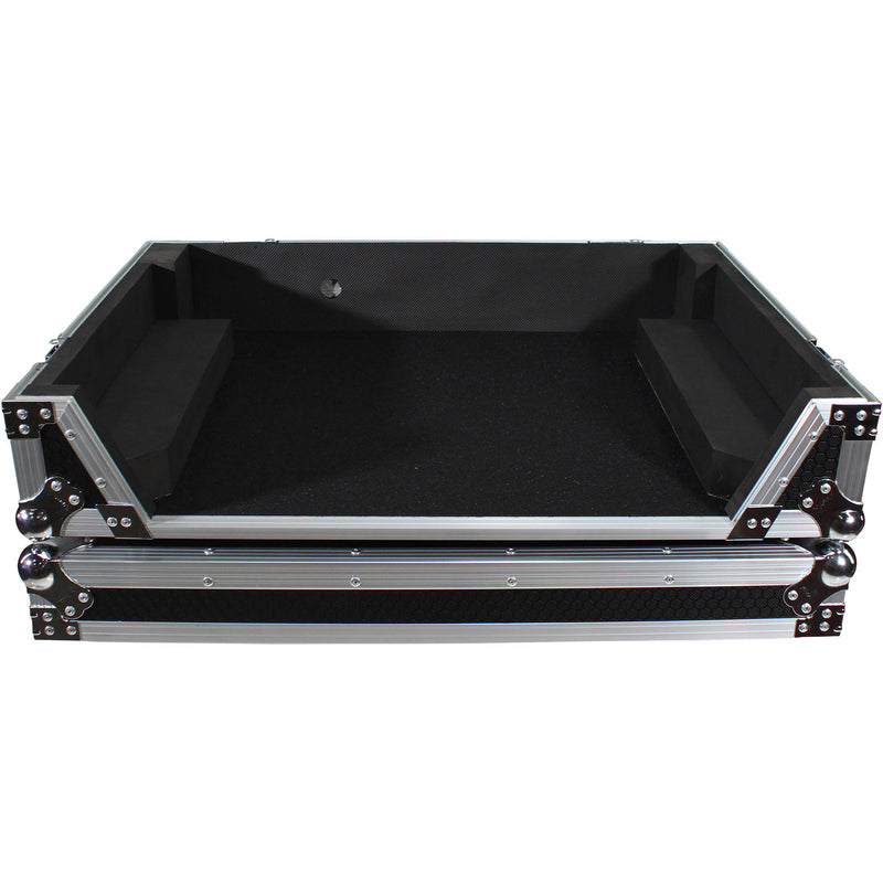 ProX XS-PRIME4 W Flight Case with 1 RU Rackspace and Wheels for Denon DJ Prime 4 (Silver on Black)