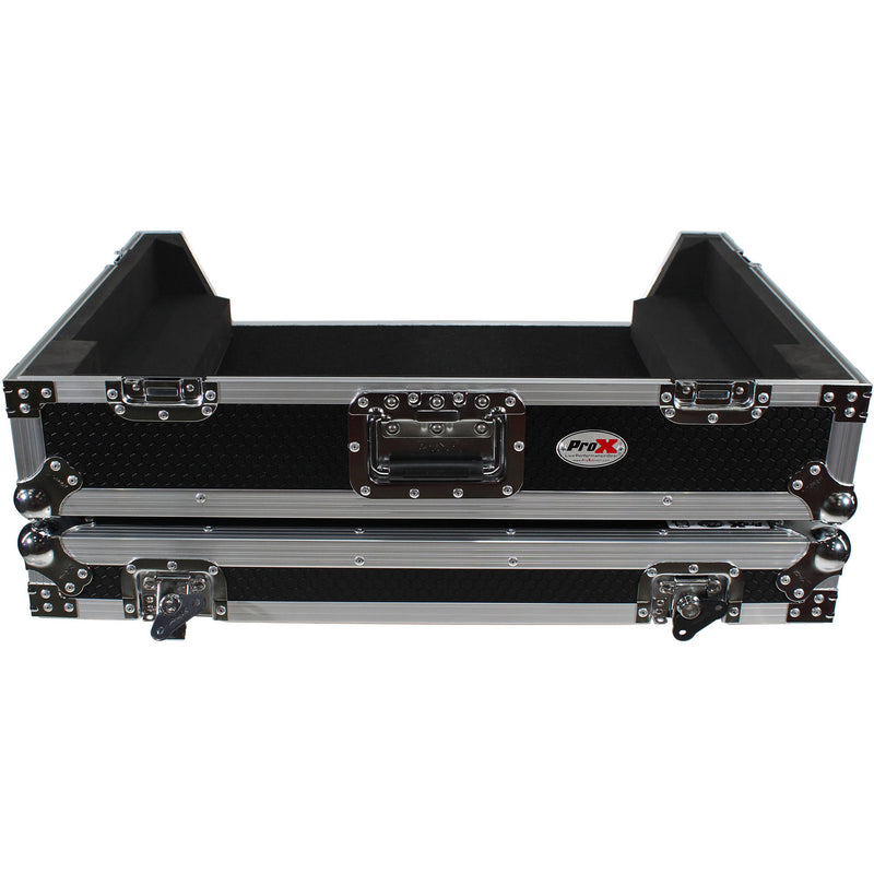 ProX XS-PRIME4 W Flight Case with 1 RU Rackspace and Wheels for Denon DJ Prime 4 (Silver on Black)