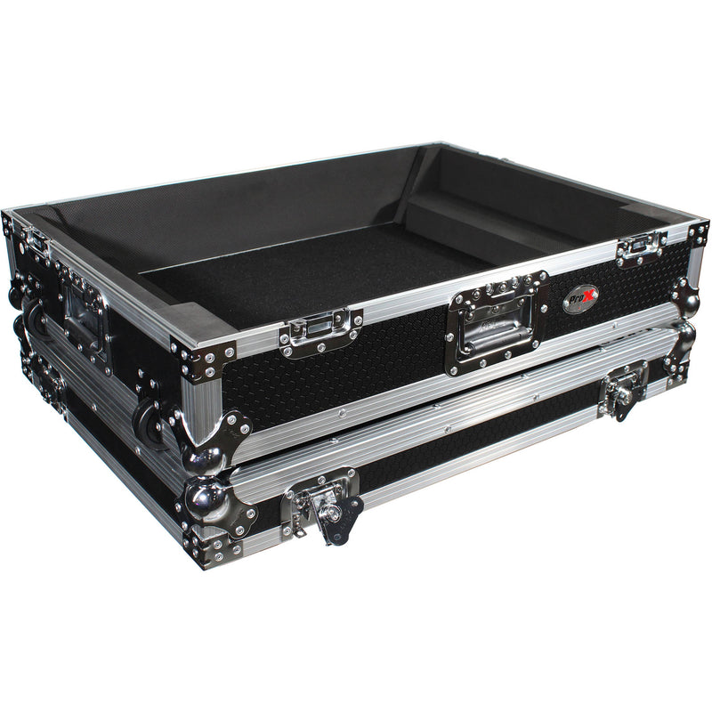 ProX XS-PRIME4 W Flight Case with 1 RU Rackspace and Wheels for Denon DJ Prime 4 (Silver on Black)