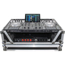 ProX XS-PRIME4 W2U Flight Case with 2 RU Rackspace and Wheels for Denon DJ Prime 4 (Silver on Black)