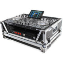 ProX XS-PRIME4 W2U Flight Case with 2 RU Rackspace and Wheels for Denon DJ Prime 4 (Silver on Black)