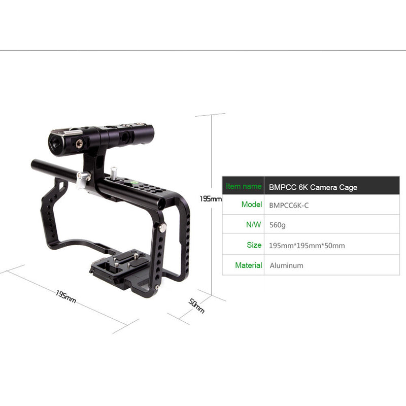 LanParte Blackmagic Design 6K Full Camera Cage With 501 Quick Release Plate