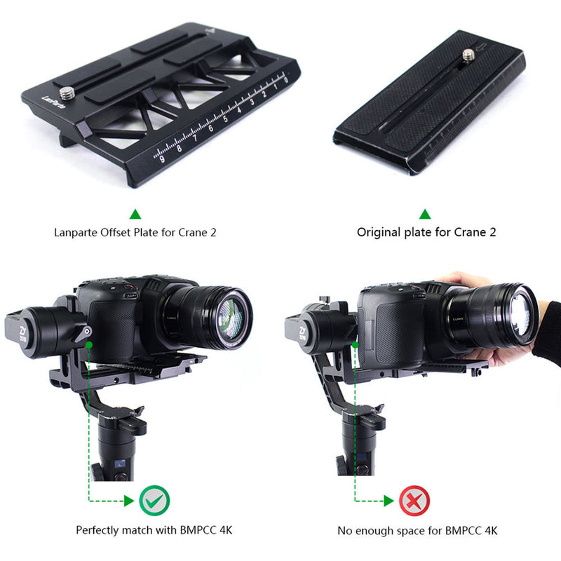 LanParte Offset Camera Plate For Zhiyun Crane 2