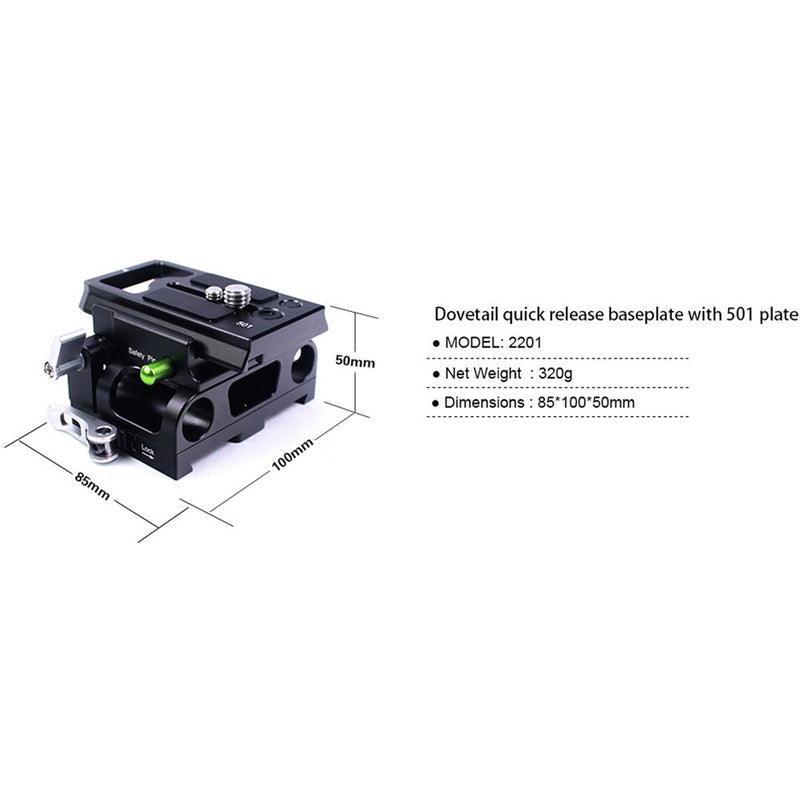 LanParte Dovetail Quick Release Baseplate With 501 Plate