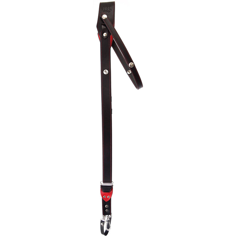 RL Handcrafts Andino Pro-DLX Leather Camera Sling (Medium, Black/Red)