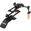 CAMVATE Shoulder Mount Support with Manfrotto-Type QR Plate & Dual Wooden Handgrips