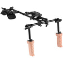 CAMVATE Shoulder Mount Support with Manfrotto-Type QR Plate & Dual Wooden Handgrips