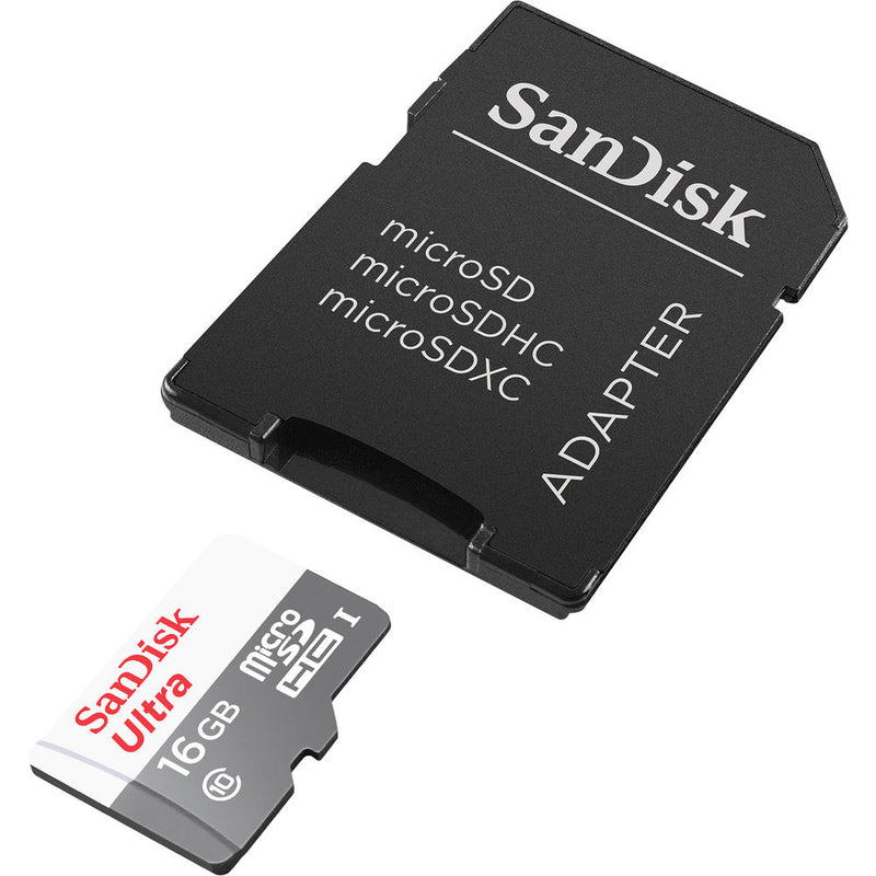 SanDisk 16GB Ultra UHS-I microSDHC Memory Card with SD Adapter (5-Pack)