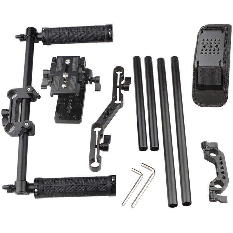 CAMVATE Shoulder Mount Rig with Manfrotto QR Plate & 15mm Rod System