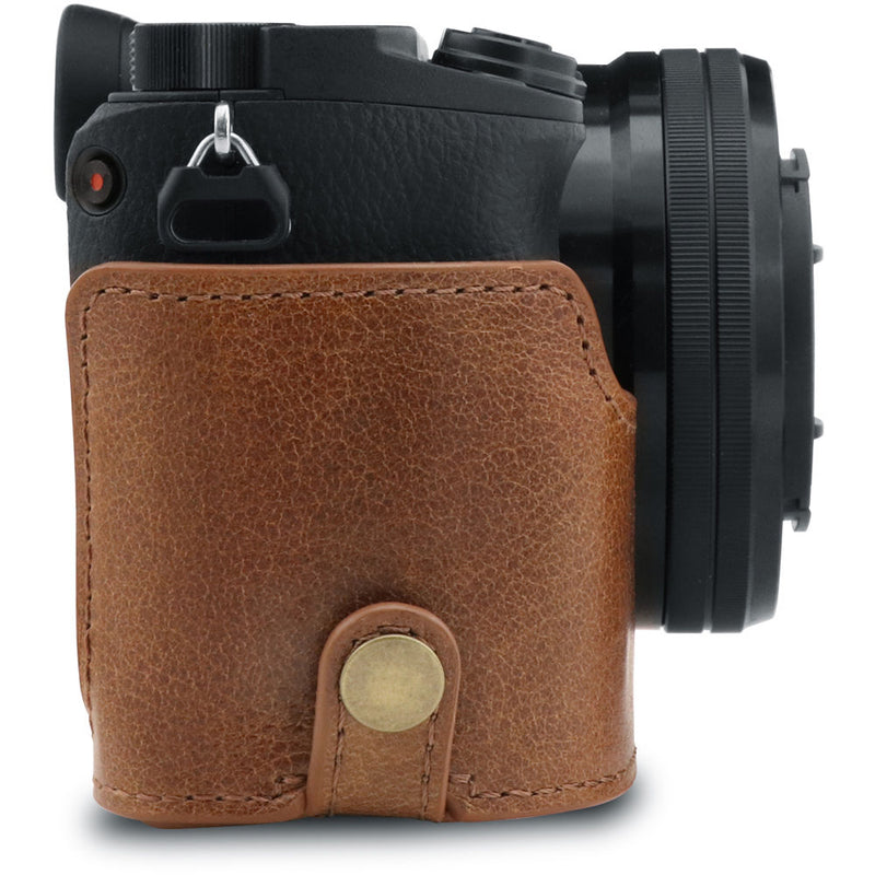 MegaGear Ever Ready Genuine Leather Camera Half Case for Sony Alpha a6400/a6100 (Brown)