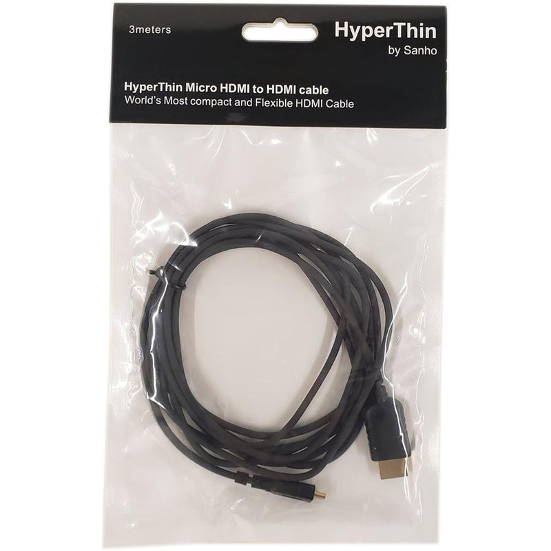 HYPER HTU30-BLACK HyperThin Micro-HDMI to HDMI Cable (Black, 9.8')