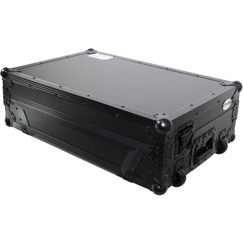 ProX XS-DDJ800 WLTBL Flight Case with 1 RU Rackspace and Wheels for Pioneer DJ DDJ-800 (Black on Black)