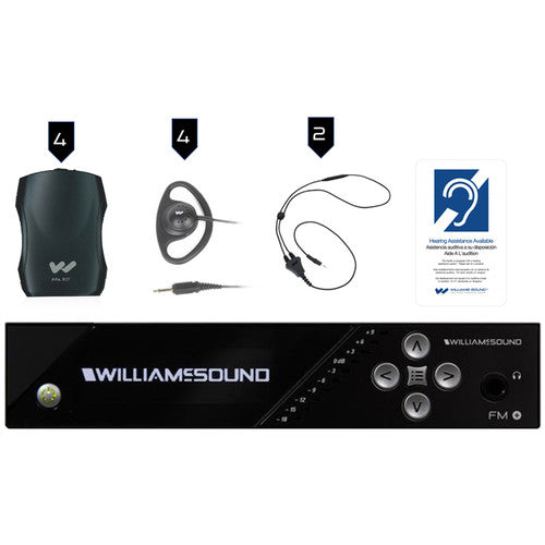 Williams Sound FM Plus Large-Area Dual FM/Wi-Fi Assist Listen Syst:4 FM R37 R:FM T55 T/4-PPA R37N/4-Ear 022