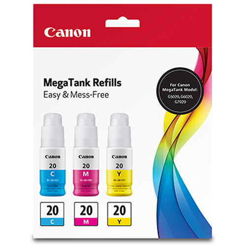 Canon GI-20 Ink Bottle Value Pack (Cyan, Magenta, Yellow)