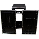 ProX Rackmount Mixer Flight Case with Laptop Shelf, Side Tables, and Casters