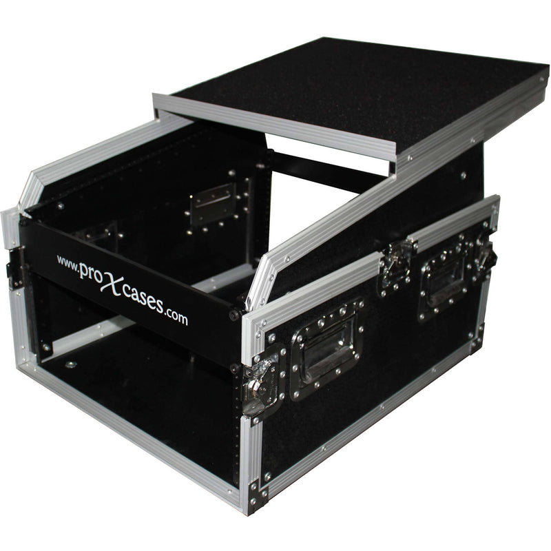 ProX 13U Top Mixer-DJ 6U Rack Combo Flight Case with Laptop Shelf