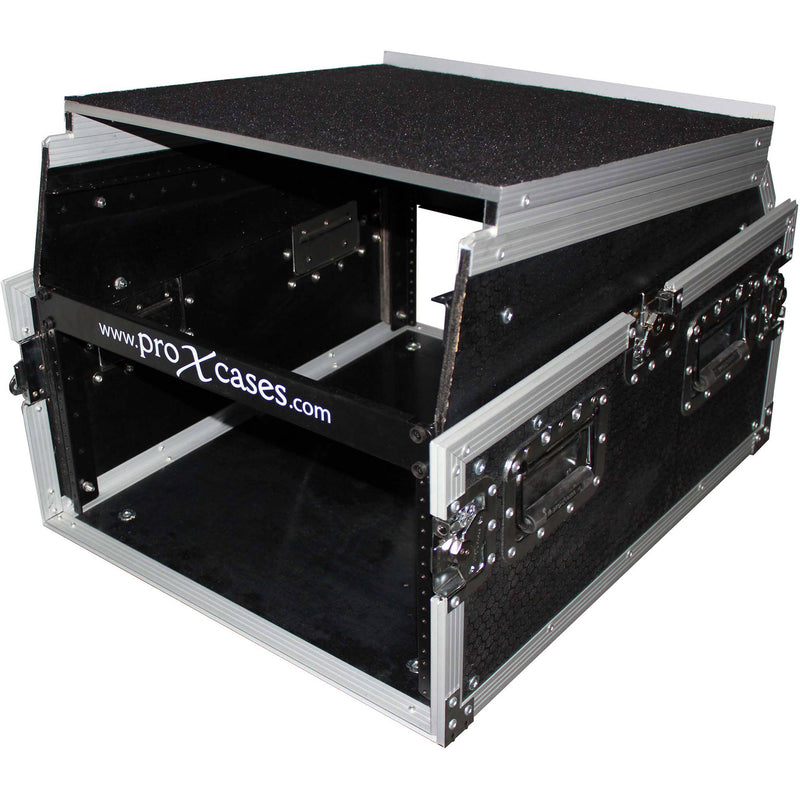 ProX 13U Top Mixer-DJ 6U Rack Combo Flight Case with Laptop Shelf