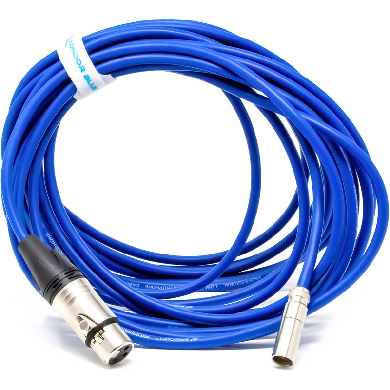 Kondor Blue Mini-XLR Male to XLR Female Audio Cable for BMPCC 6K & 4K (Blue, 25')