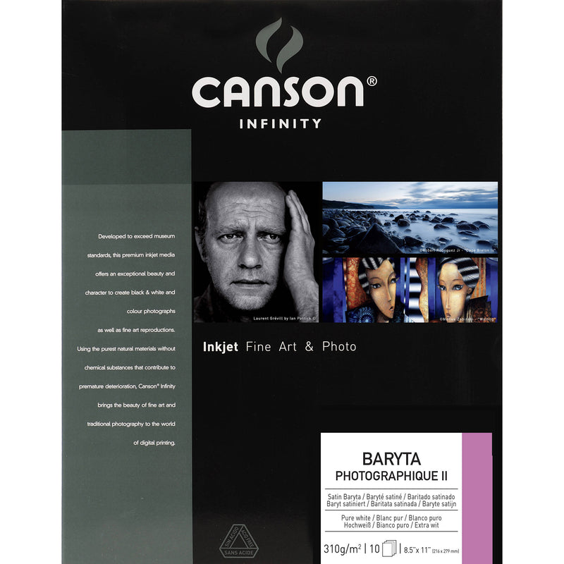 Canson Infinity Infinity Baryta Photographique II 310 GSM Satin (8.5 x 11", 10 Sheets)