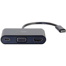 C2G USB-C to HDMI and VGA Adapter Converter with Power Delivery (Black)